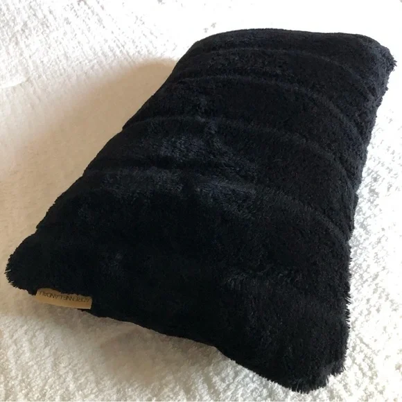 Adrienne Landau Black Faux Fur Lumbar Pillow - Picture 2 of 10